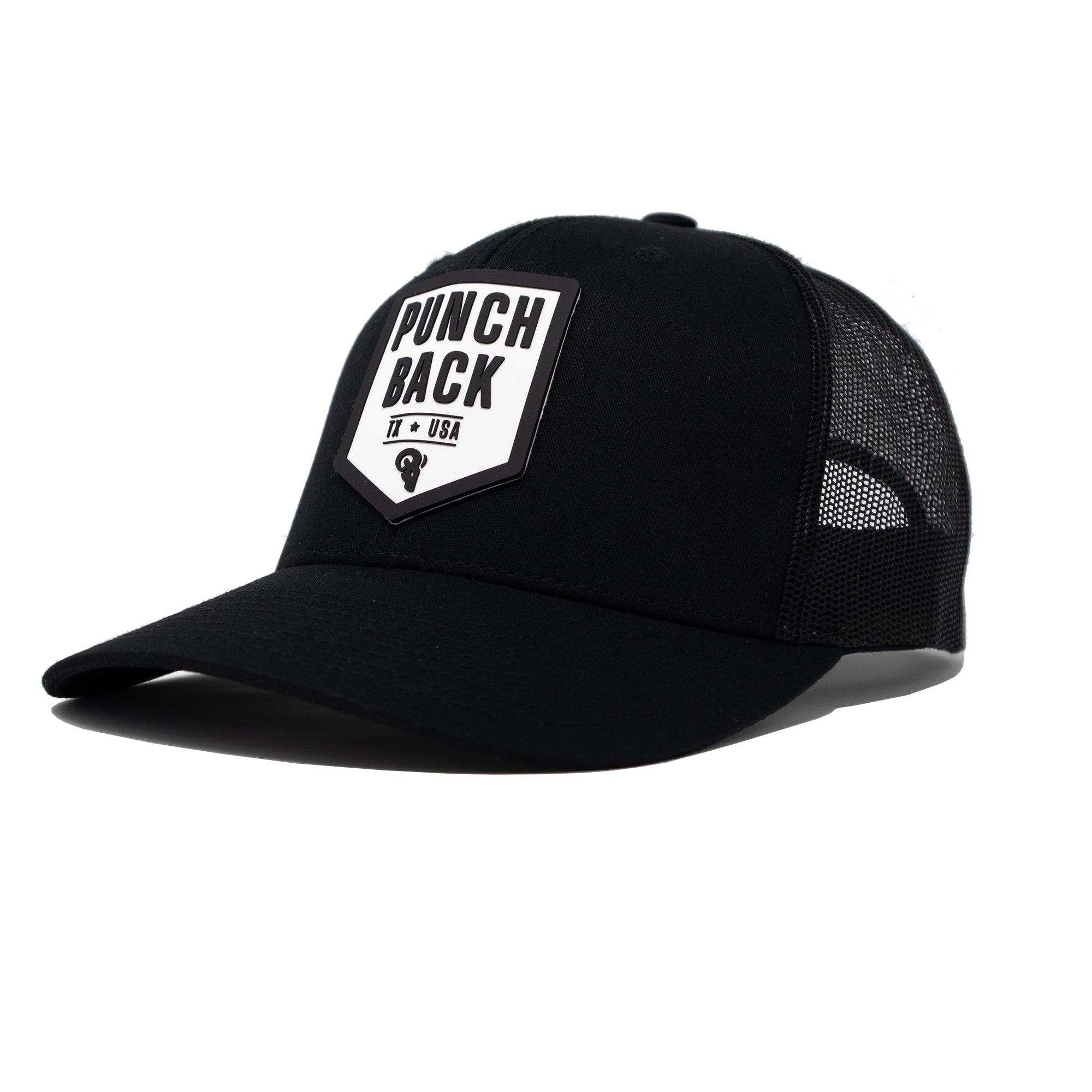 Punch Back Black Trucker Hat