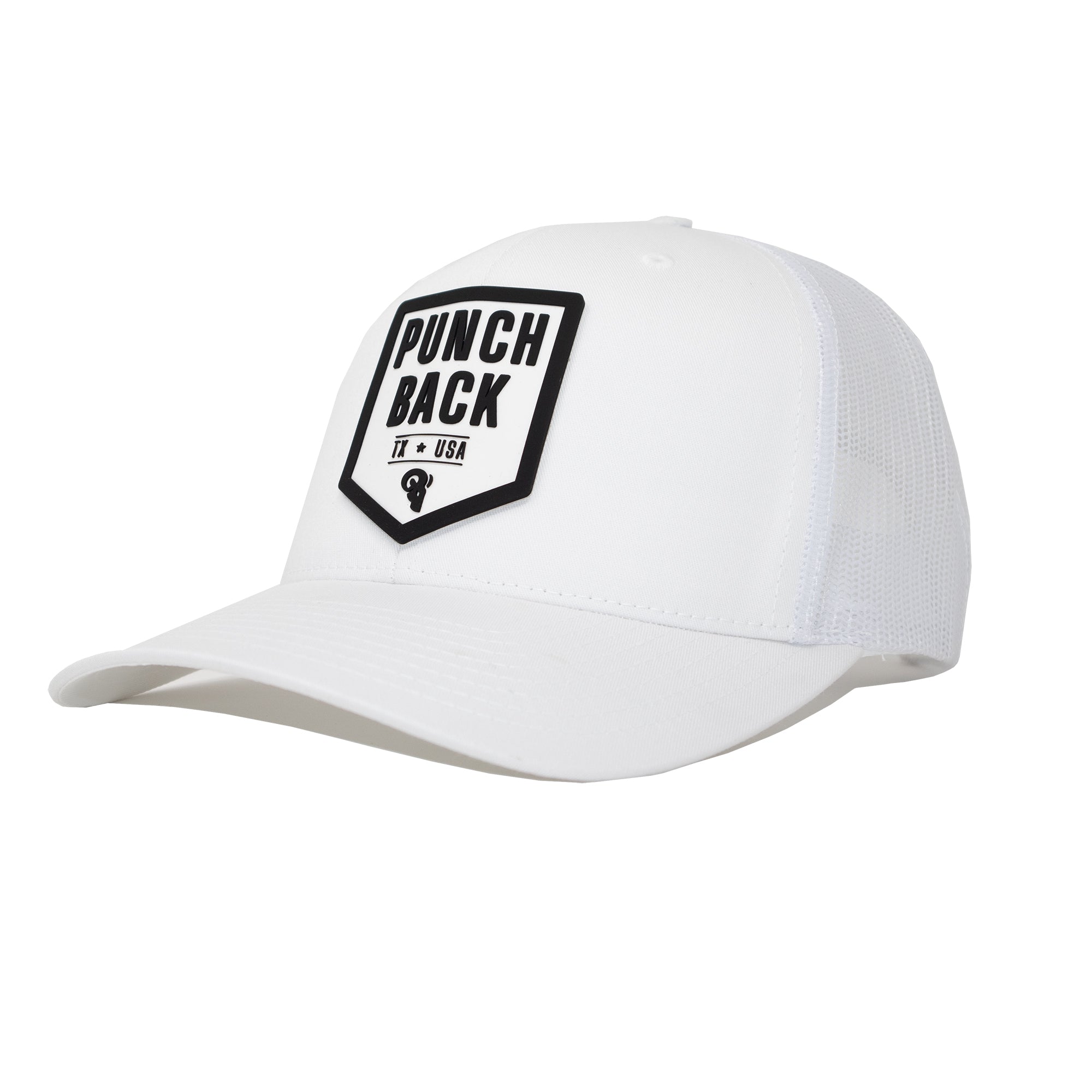 Punch Back White Trucker Hat