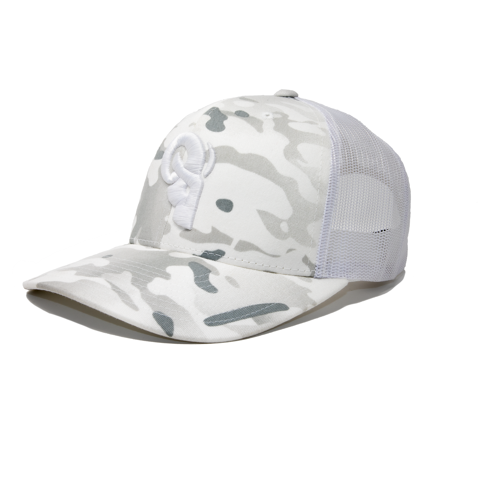 TOP SELLING TRUCKER HAT ARCTIC CAMO TRUKER RAM ADVANTAGE Trucker Hat | Mesh Two Tone Snapback Cap Premium Quality Durable Comfortable Fit.