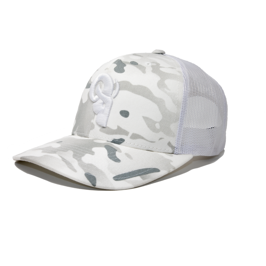 TOP SELLING TRUCKER HAT ARCTIC CAMO TRUKER RAM ADVANTAGE Trucker Hat | Mesh Two Tone Snapback Cap Premium Quality Durable Comfortable Fit. 