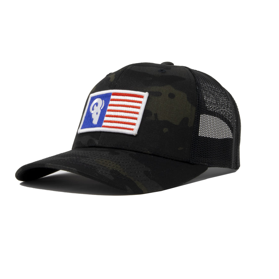 American Patch Black Camo Trucker / Snapback