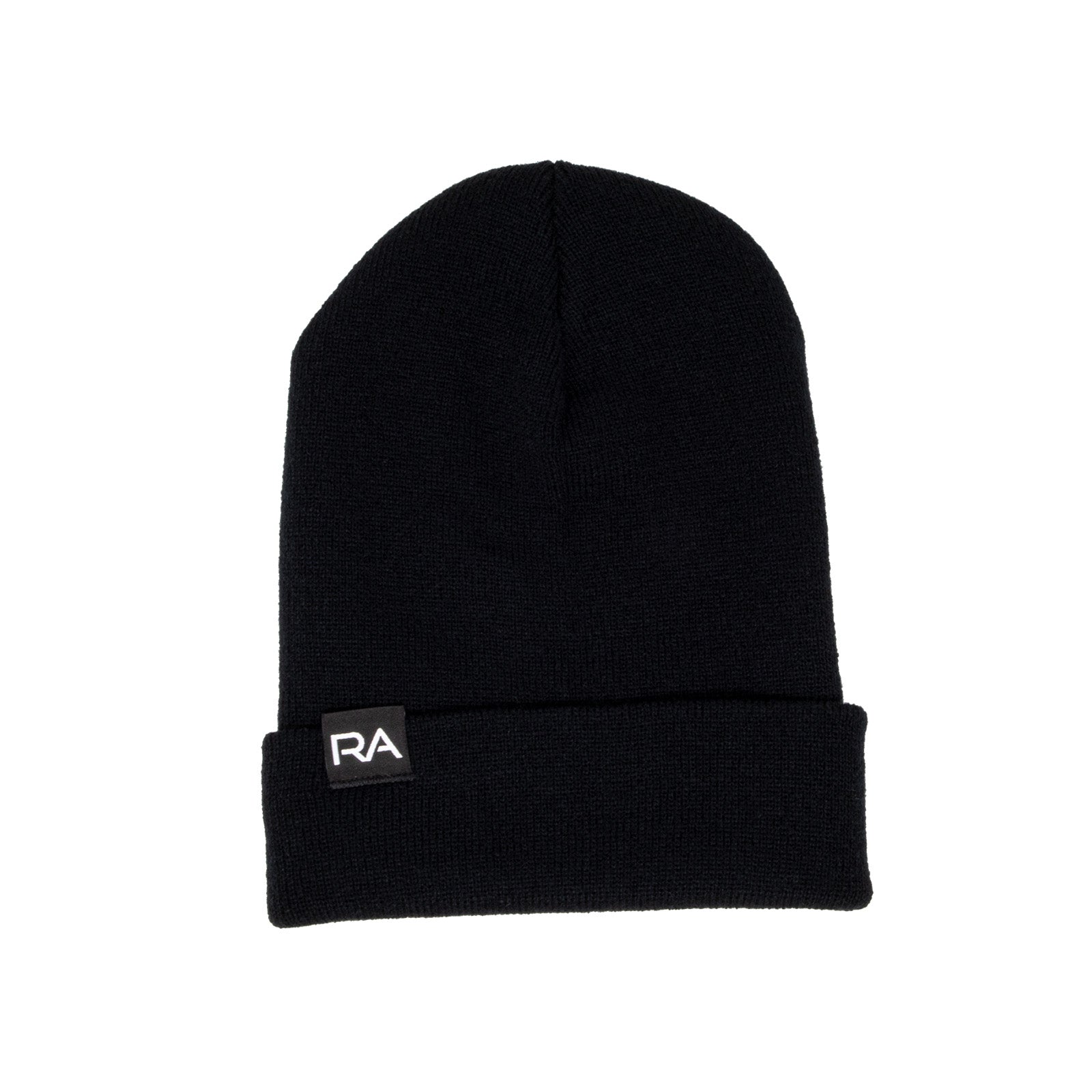 Black Knit Cuffed RA Beanie