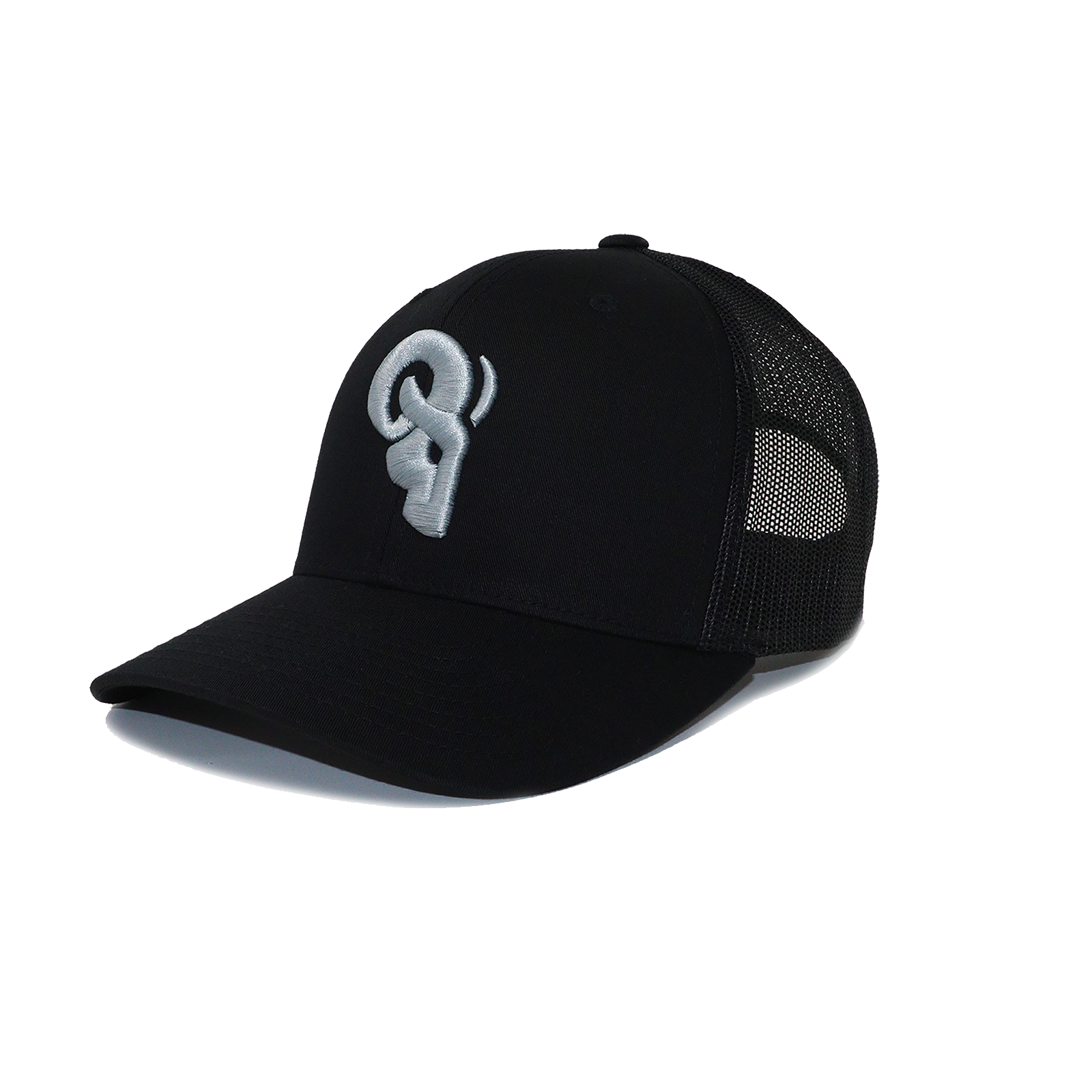 RAM Advantage® RAM ADVANTAGE premium SILVER AND BLACK 3D embroidered TRUCKER HAT