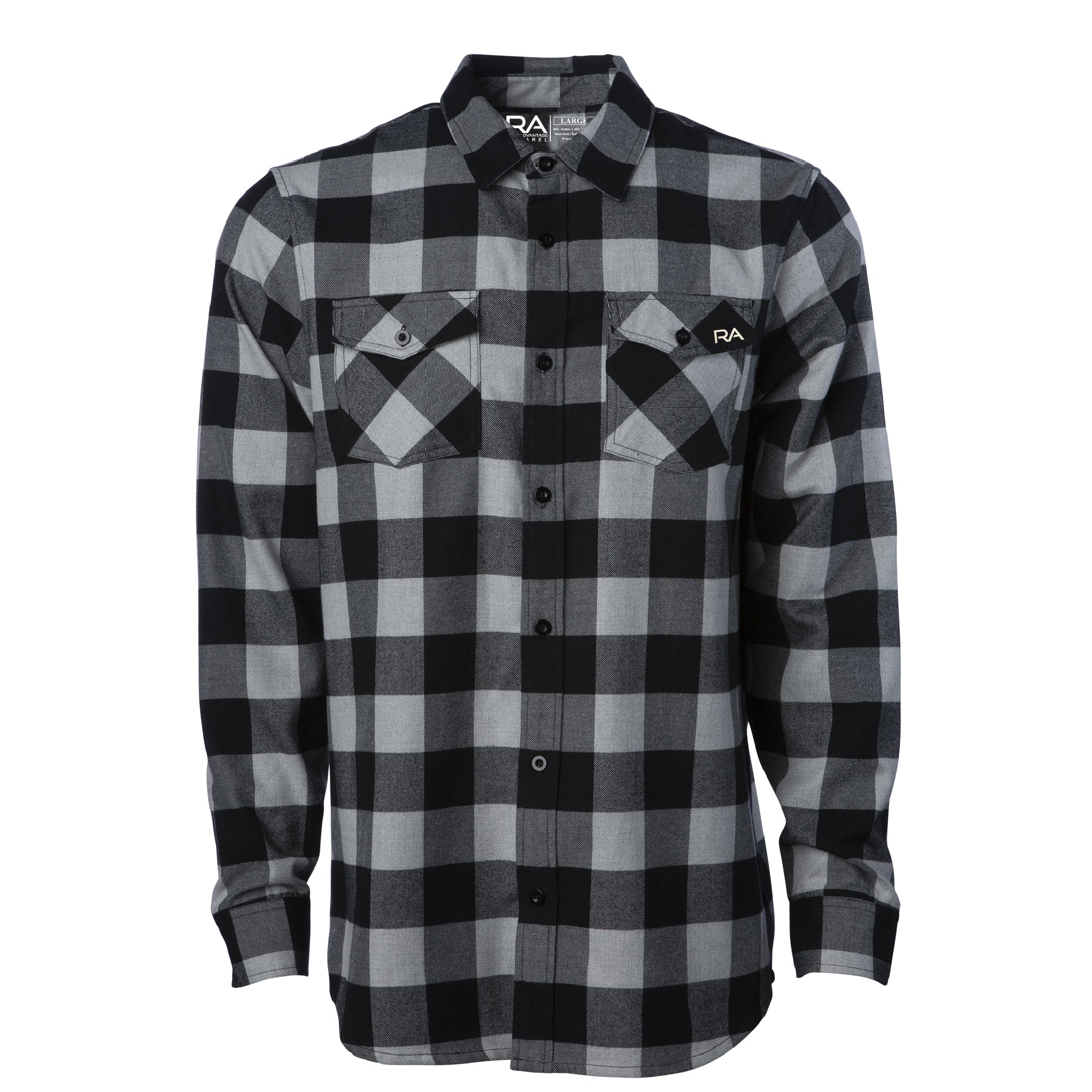 Grey Heather Black Flannel