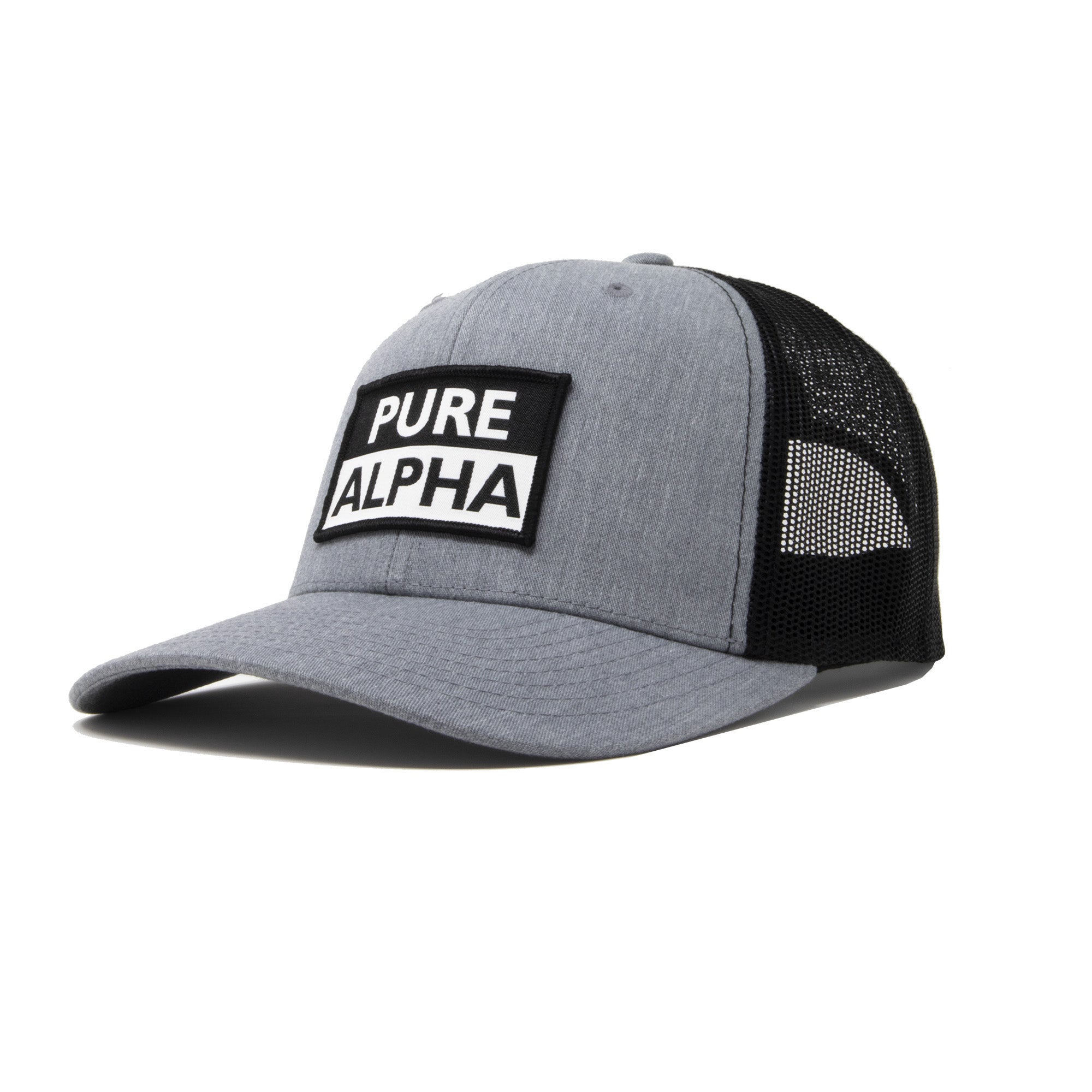 PURE ALPHA Heather Grey Black Trucker / Snapback