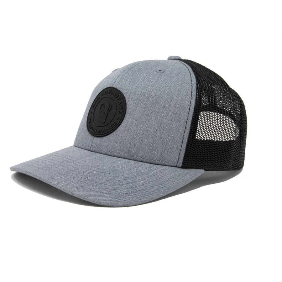 Heather Grey Blackout Patch Trucker / Snapback