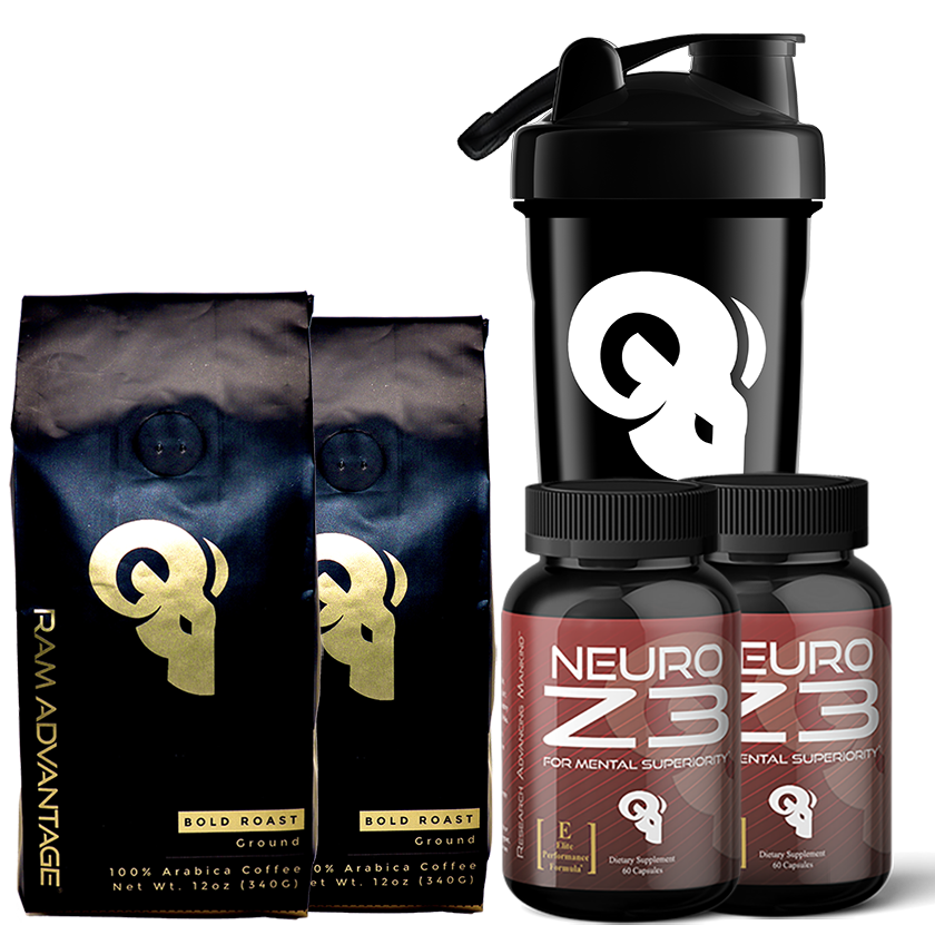Starting the day clear, motivated and full of energy is essential for living life to the fullest. Thats why we put this simple and clean stack together, so you can conquer the morning!    Included in stack:  2 Bags of Bold Roast (Premium Micro-Roasted Coffee) 2 Bottles of NEURO Z3 (Daily Clarity, Motivation and Energy Support*) 1 Protein Shaker / Water Bottle (28 oz) 