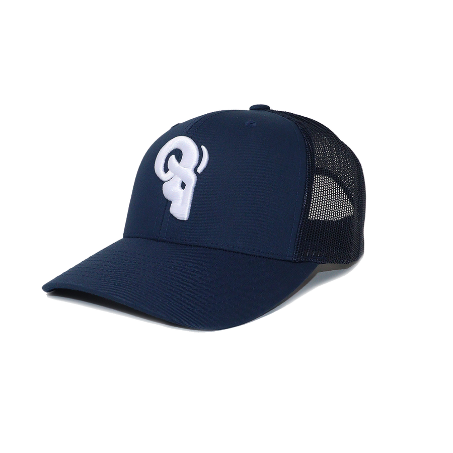 RAM Advantage® RAM ADVANTAGE premium NAVY and WHITE 3D embroidered TRUCKER HAT