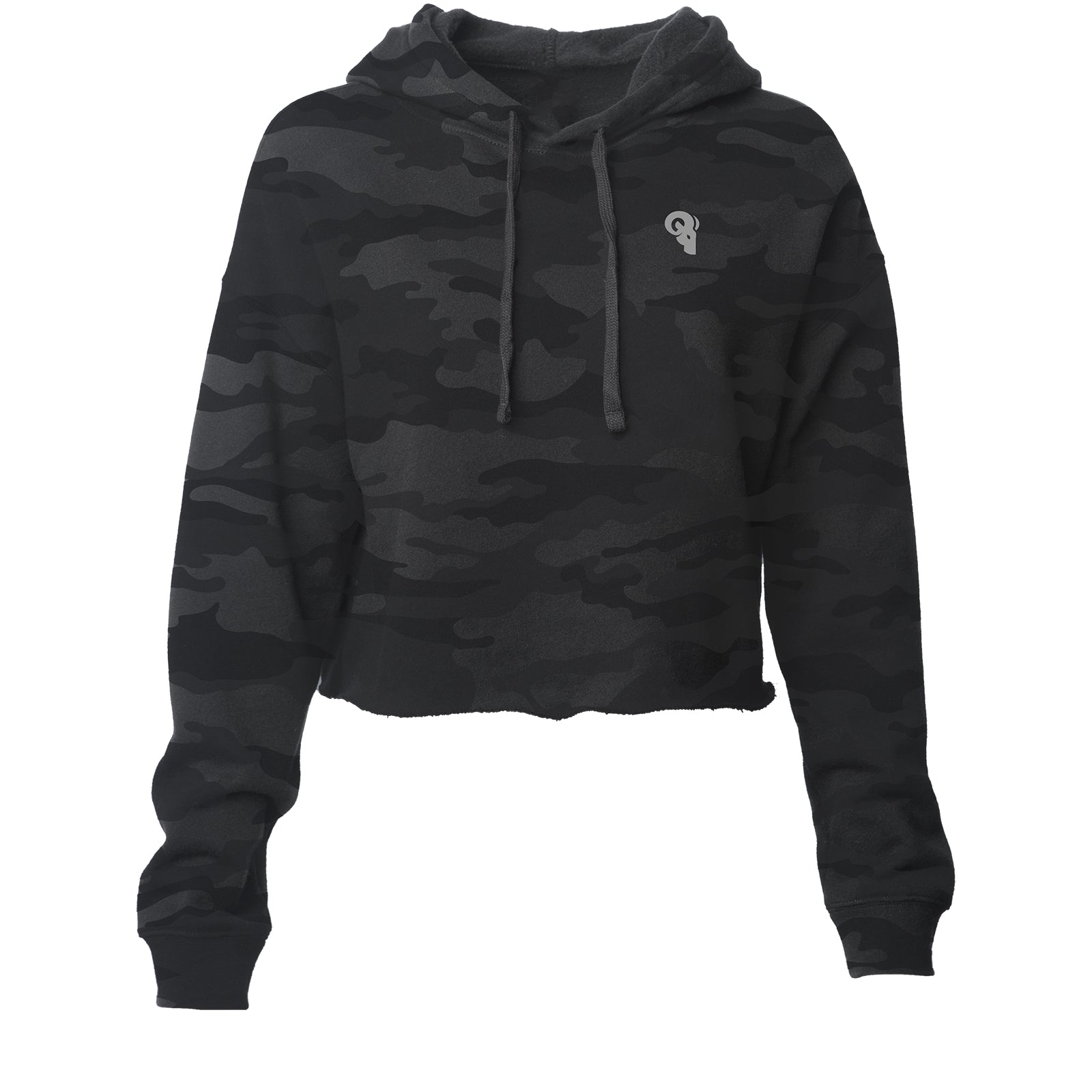 Black Camo Crop Hoodie
