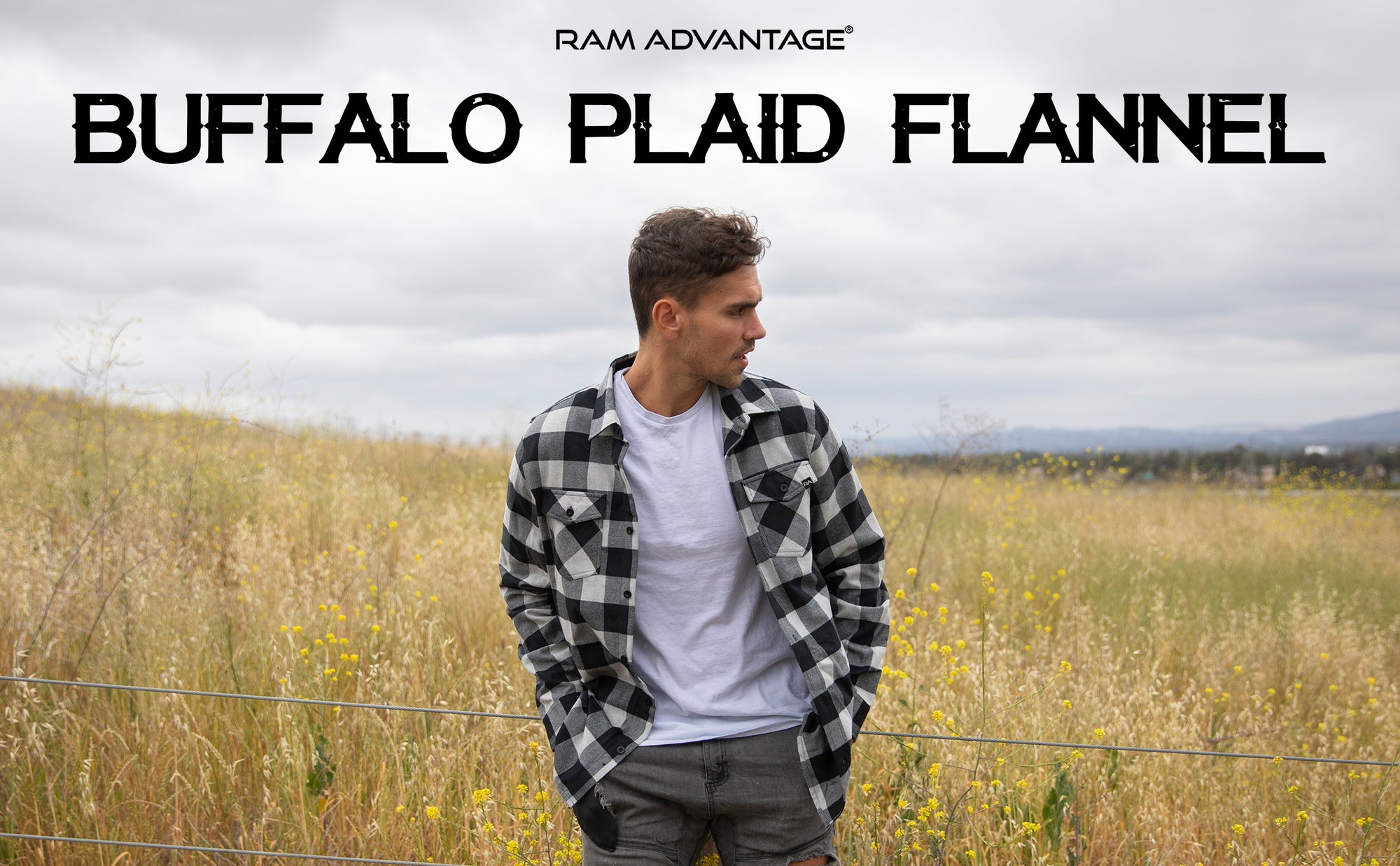 Grey Heather Black Flannel