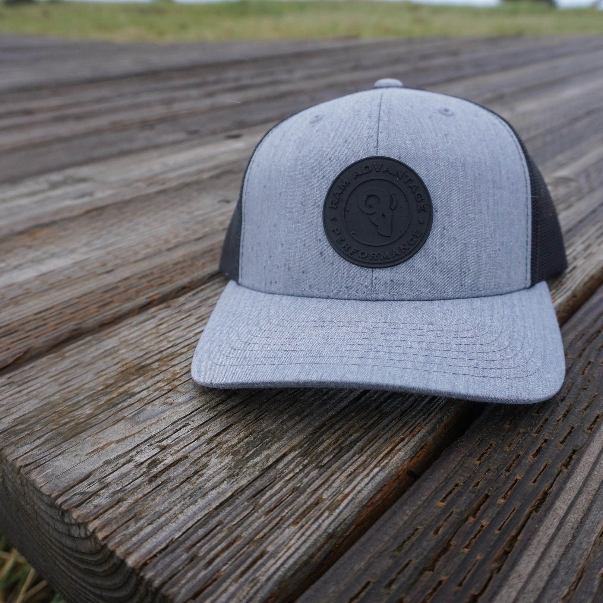 Heather Grey Blackout Patch Trucker / Snapback