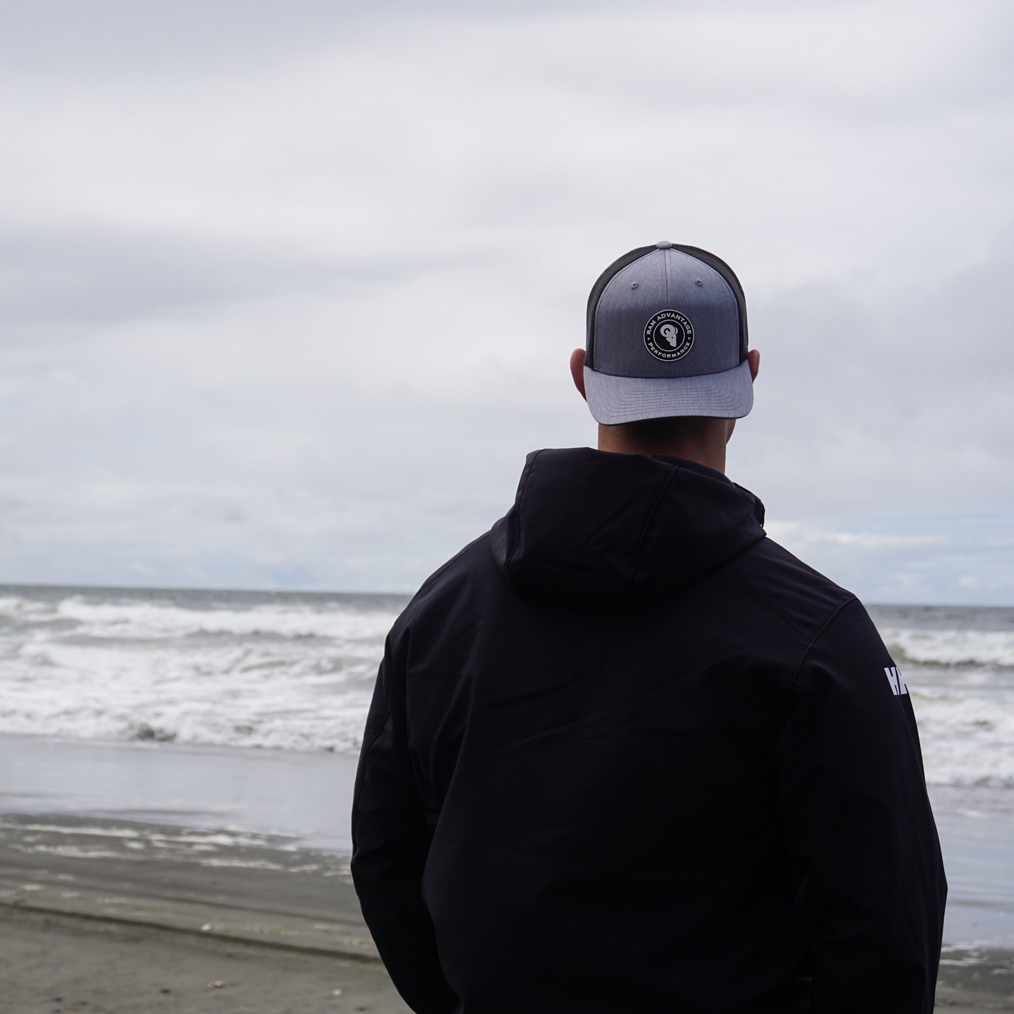 Heather Grey Black Patch Trucker / Snapback