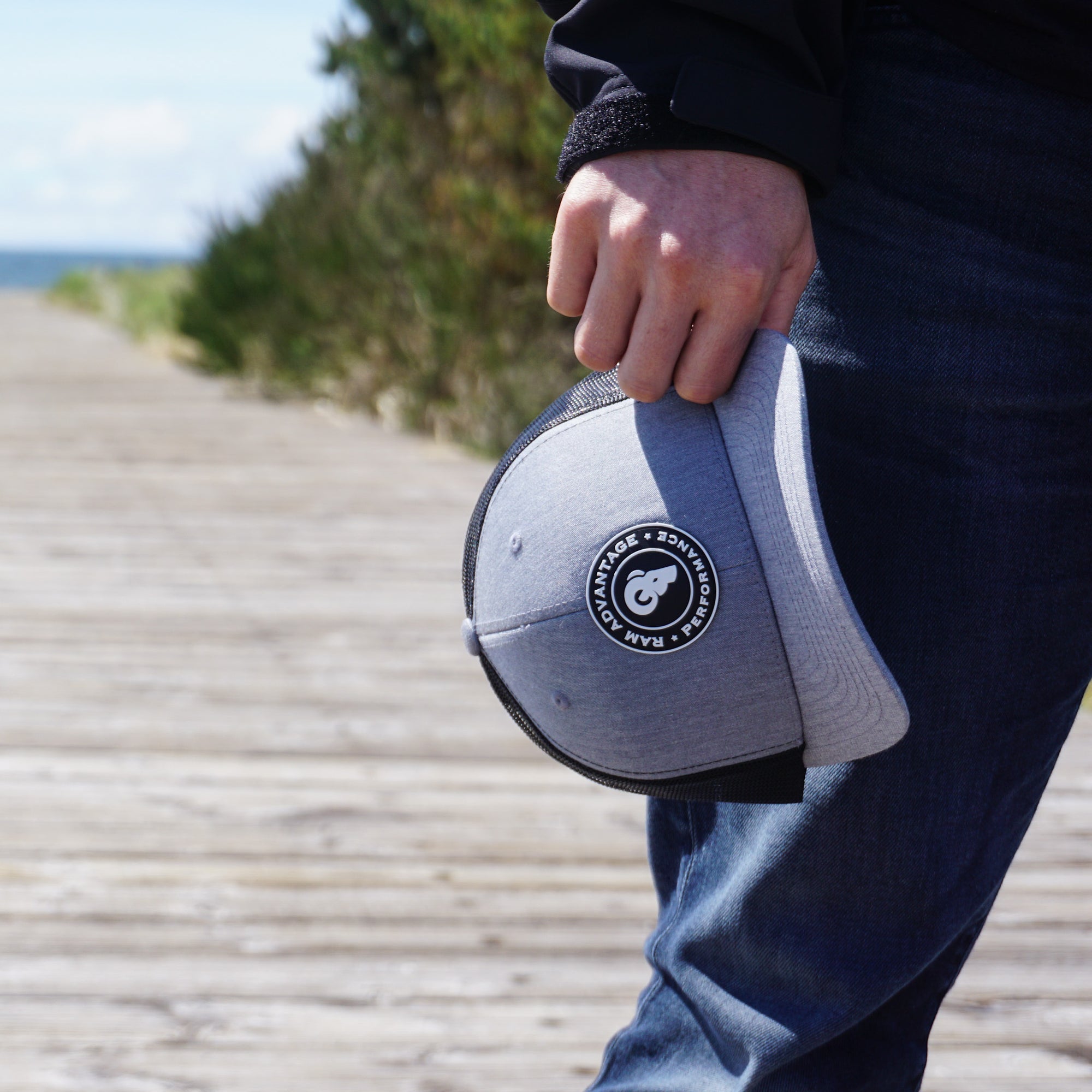 Heather Grey Black Patch Trucker / Snapback