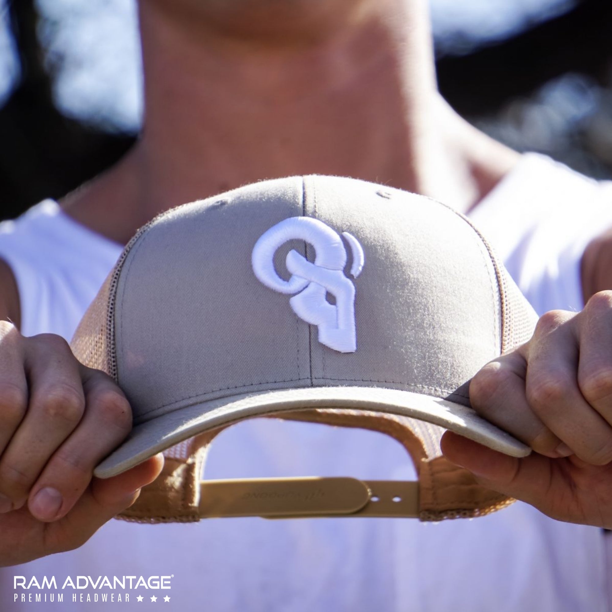 RAM ADVANTAGE snapback TRUCKER HAT in KHAKI with C-PRIME 5 the best blood sugar control supplement