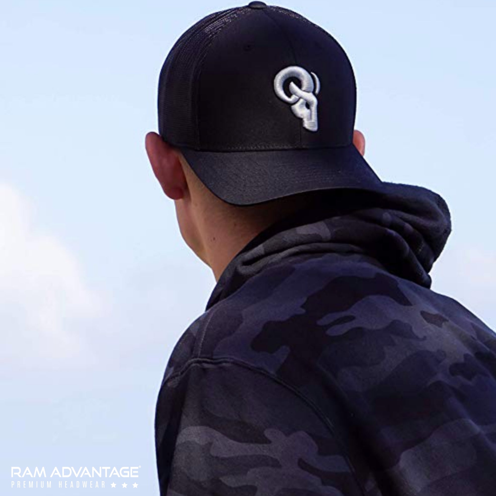 RAM ADVANTAGE rugged TRUCKER HAT designed in USA