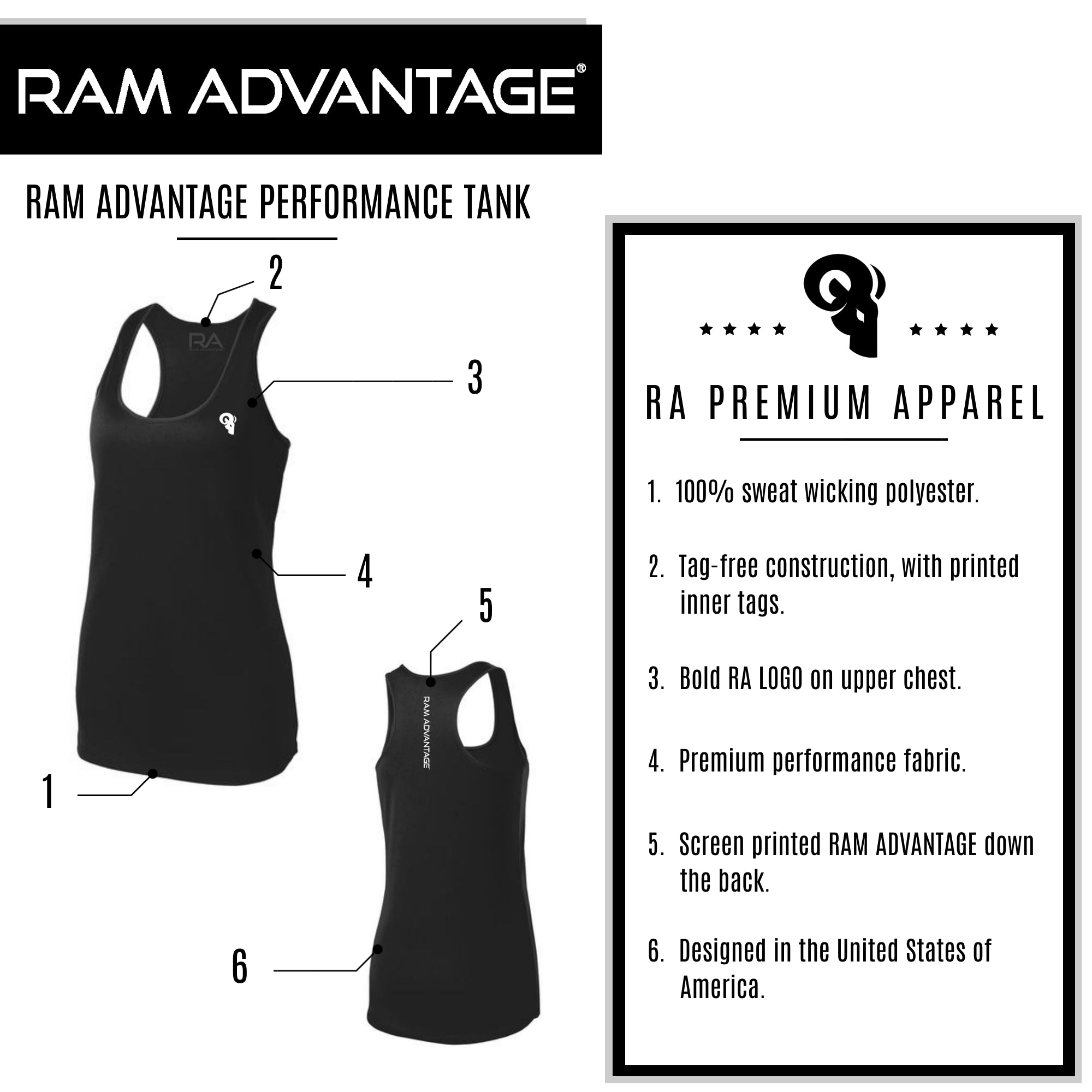 RAM ADVANTAGE WOMEN'S CROSS TRAINING SPORT TANK | BLACK