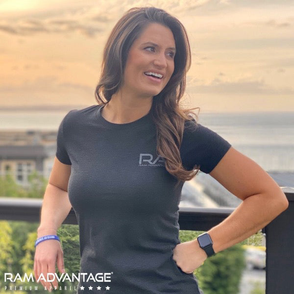 SEXY BRUNETTE in a RAM ADVANTAGE SUMMER tri-blend t-shirt